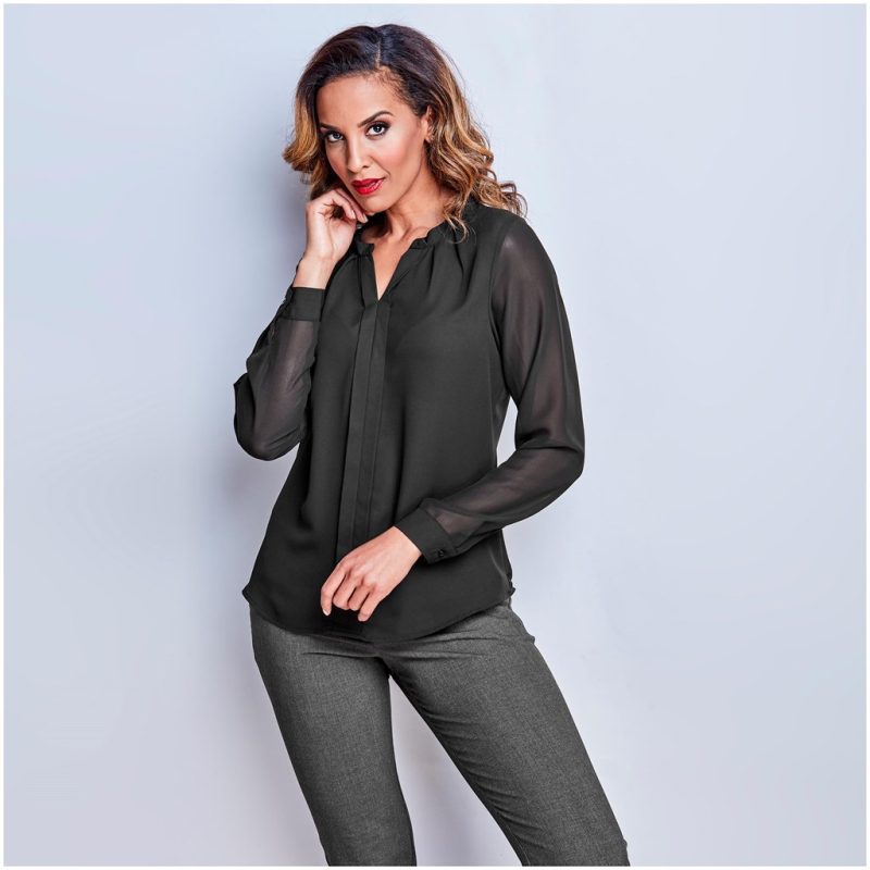 Ladies Long Sleeve Zenobia Blouse - Image 3